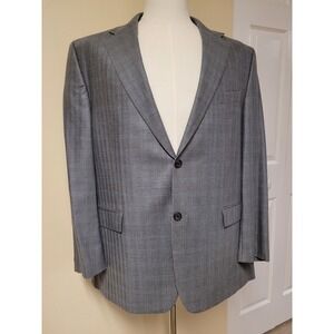 Ralph Lauren Mens Grey Plaid Wool/Silk Blend Formal Sport Coat Blazer 44R